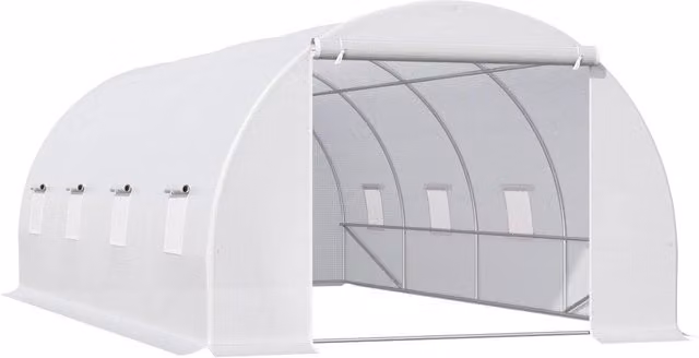 Serra da giardino a tunnel 18 m2 ¨C zephmum ¨C bianco 6x3x2 m