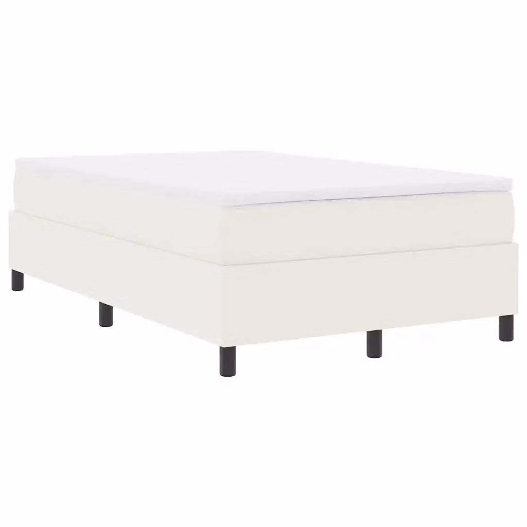 Letto a molle vidaXL in tessuto cord beige e bianco L: 120 cm, P: 200 cm, H: 203 cm – 2