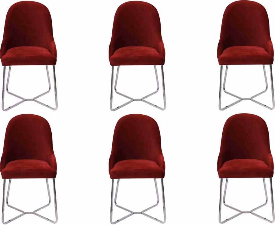 Modern Stühle Luxus Esszimmer Einrichtung Rot 6x Stühle Möbel Esszimmerstuhl