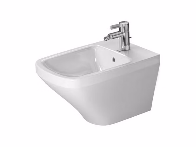 Duravit bidet mural DuraStyle 54cm avec trop-plein, avec banc de robinetterie, 1 trou de robinetterie, 22871500001, 22871500001