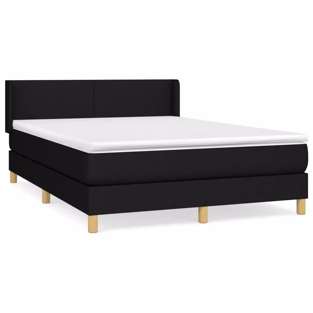 Letto Ibrido vidaXL con Giroletto a Molle e Materasso in Tessuto Nero e Bianco L/P/H: 193 x 147 x 88 cm – 2