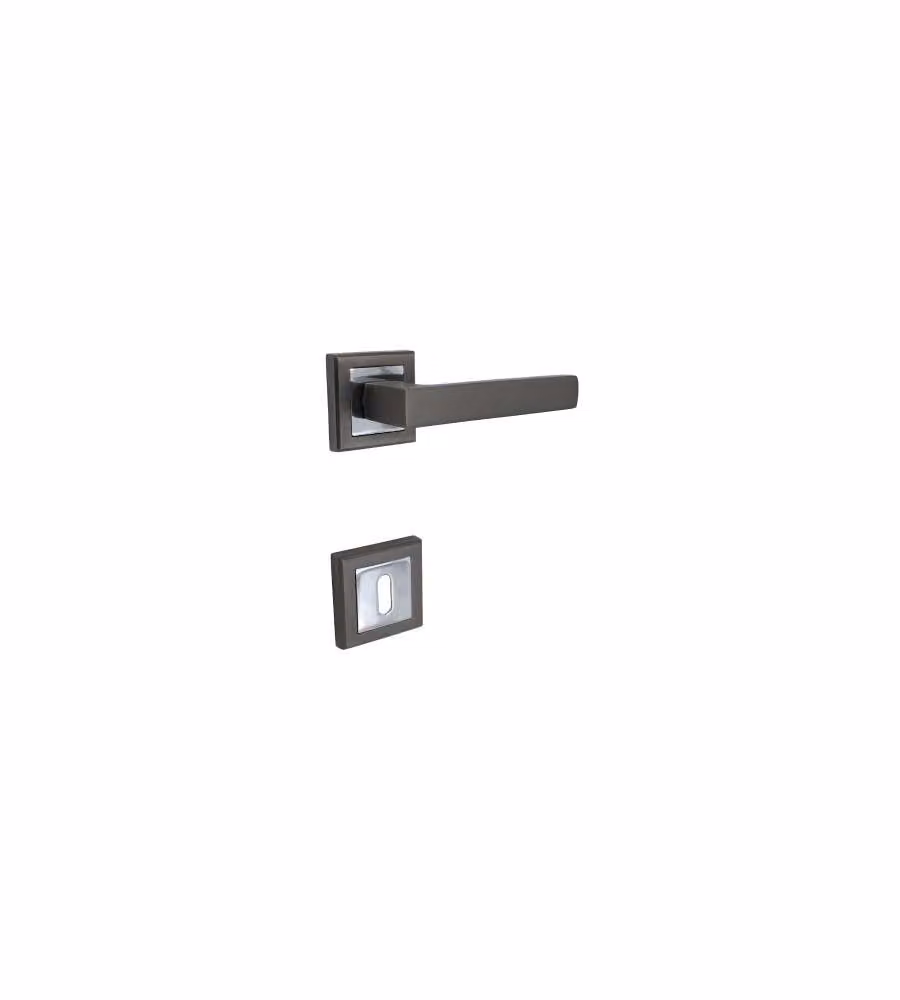 Maniglia Qstyle Con Rosette Patent Alluminio Antracite E Cromo