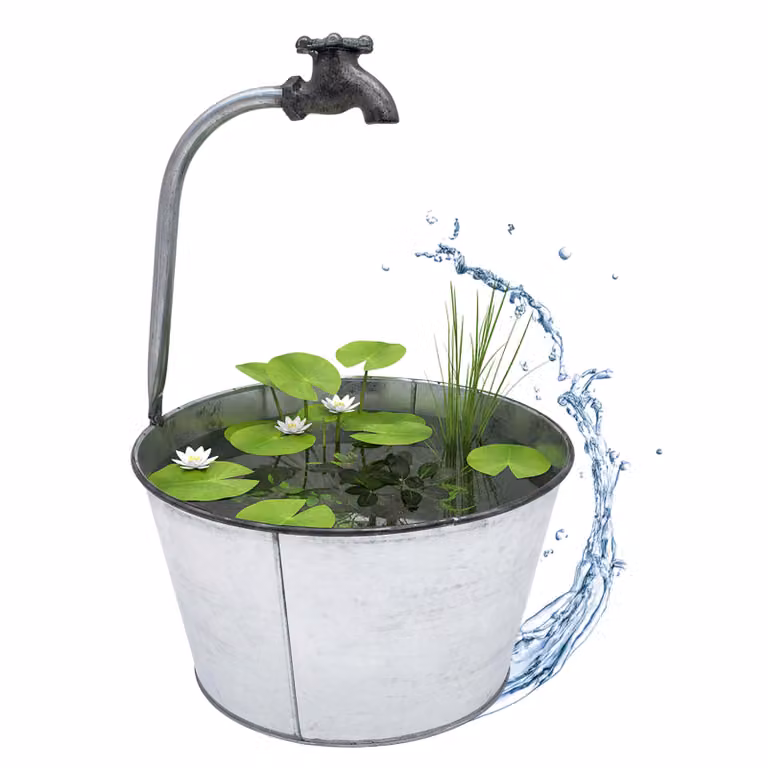 Secchio in metallo zincato con rubinetto decorativo - Dimensioni: 48x29