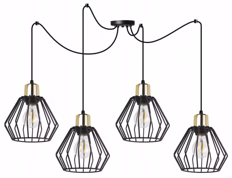 Lampada a sospensione, lampadario da soffitto, paralume in filo metallico, LED
