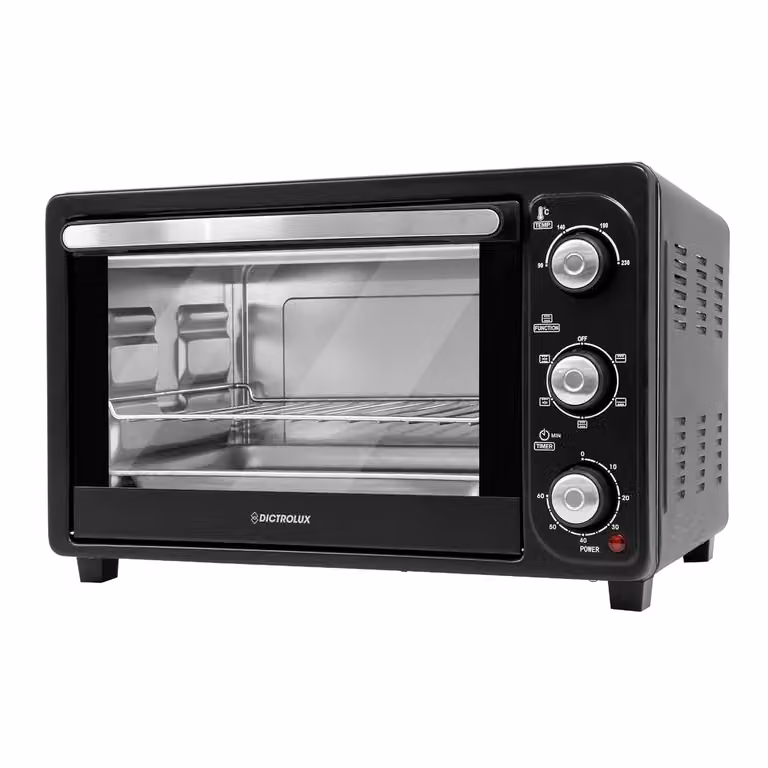 Forno elettrico ventilato DICTROLUX Exclusive nero da 28 litri, 1500 Watt, con timer, L: 39,5 cm, P: 39,5 cm, H: 33,8 cm