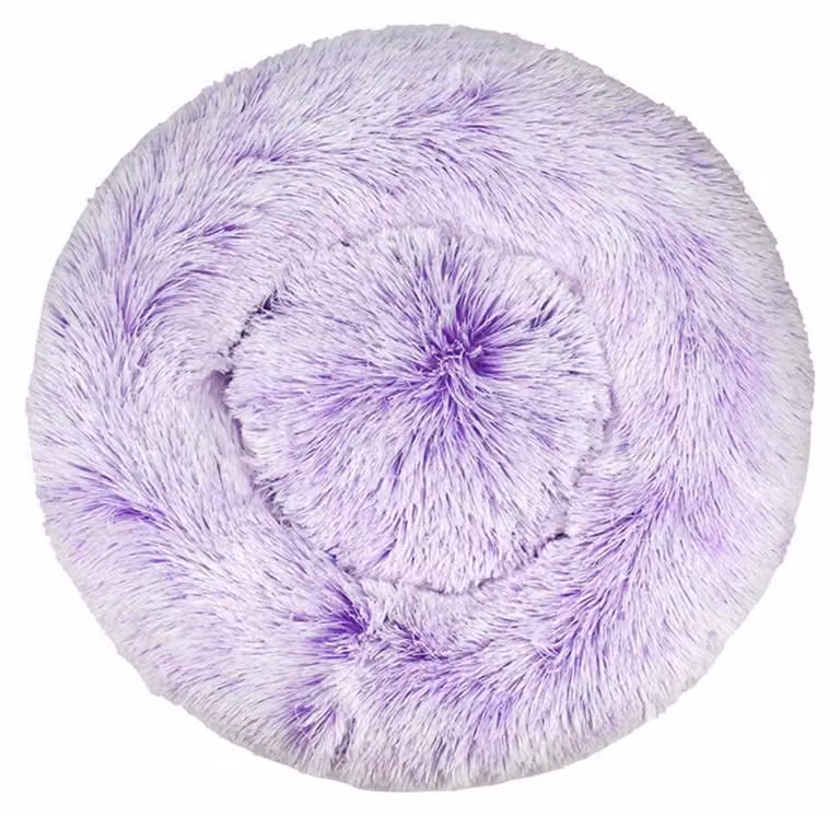 Cuccia per cani, cuccia per gatti, morbida, rotonda, 60 cm, color lilla, in peluche