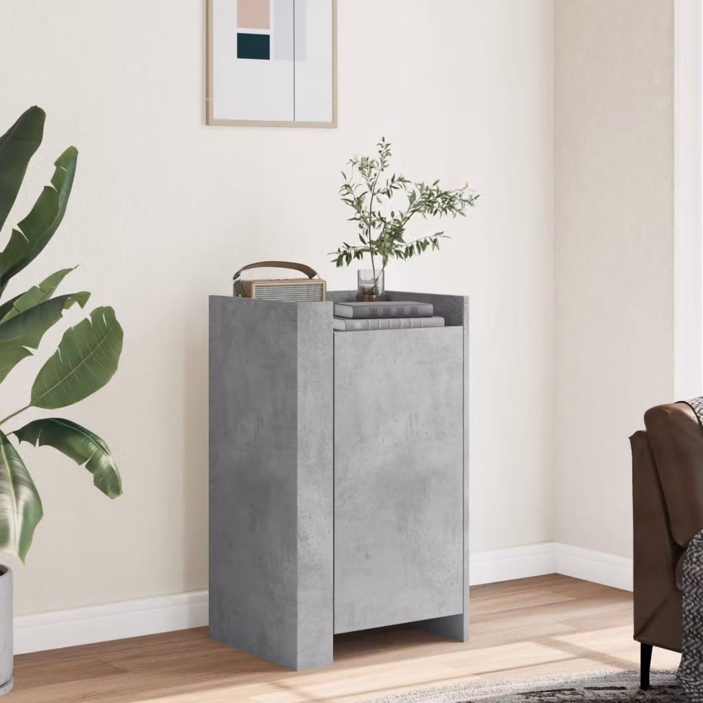 Credenza vidaXL in legno multistrato Grigio Cemento, design minimalista a parete, L 45 cm x P 35 cm x H 75 cm