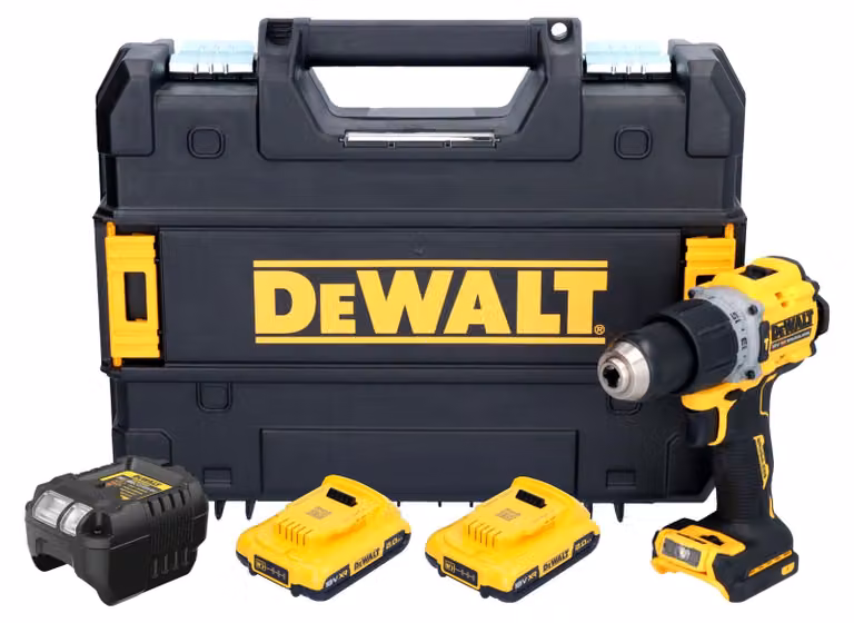 DeWalt DCD 805 D2T trapano a percussione a batteria 18 V 90 Nm senza spazzole + 2x batteria ricaricabile 2,0 Ah + caricabatterie + TSTAK