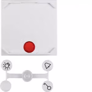 Berker 16611949 Interruttore a bilanciere con 5 lenti incluse e guida per l'asta di comando, bianco polo opaco, Berker S
