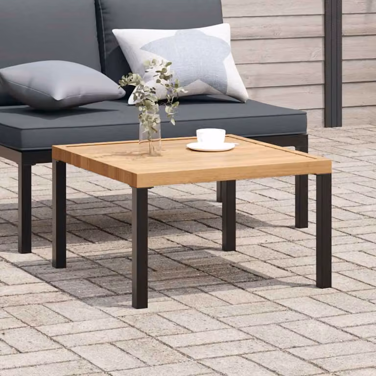 vidaXL Tavolino da Giardino Moderno Quadrato in Alluminio Verniciato Nero o Marrone L/P/H: 65 x 65 x 40 cm