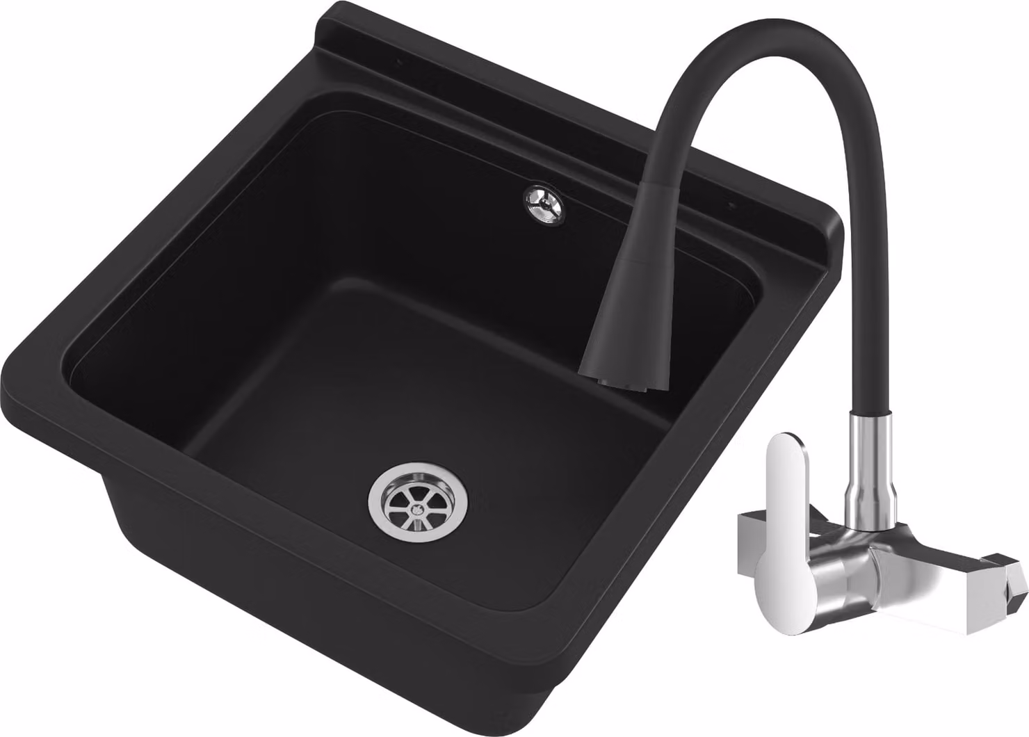 Granitan - Lavabo - Lavello - Nero - per officina e garage - Lavello - ORTA