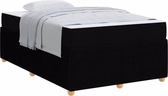 Letto matrimoniale | Letto per adulti | Struttura del letto con materasso Nero 120 x 200 cm Tessuto
