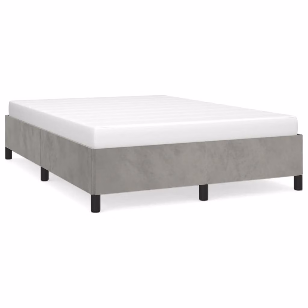 Giroletto senza Materasso Grigio Chiaro 140x200 cm Velluto