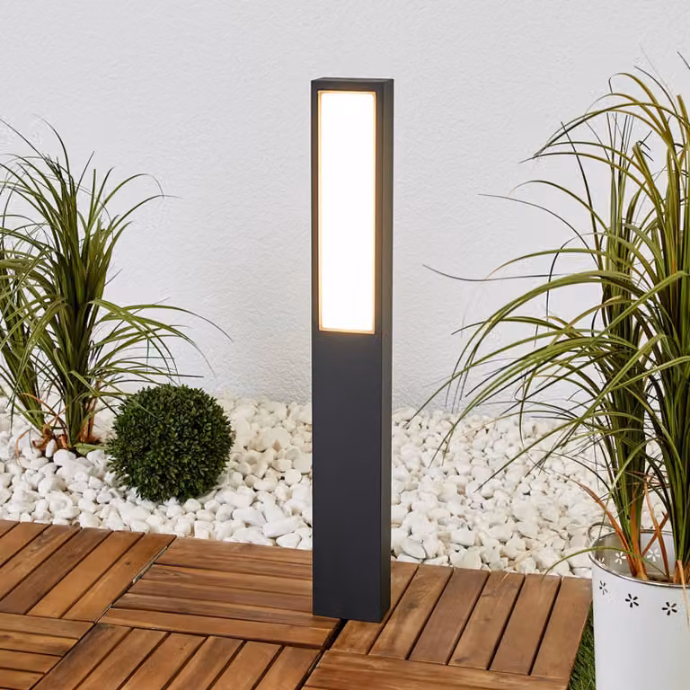 BEGA Lampioncino da giardino 77246K3, Alluminio / Grigio / Zincato, Alluminio, Moderno, Lampada LED da esterni