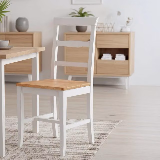 Sedia Attanasio DMORA in legno, Bianco e Marrone – 1