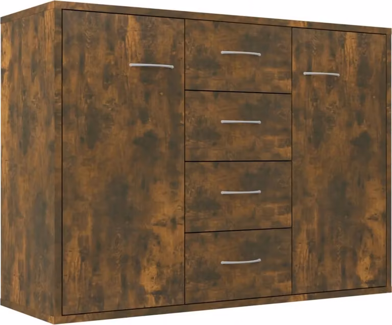 Credenza Rovere Fumo 88x30x65 cm in Legno Multistrato