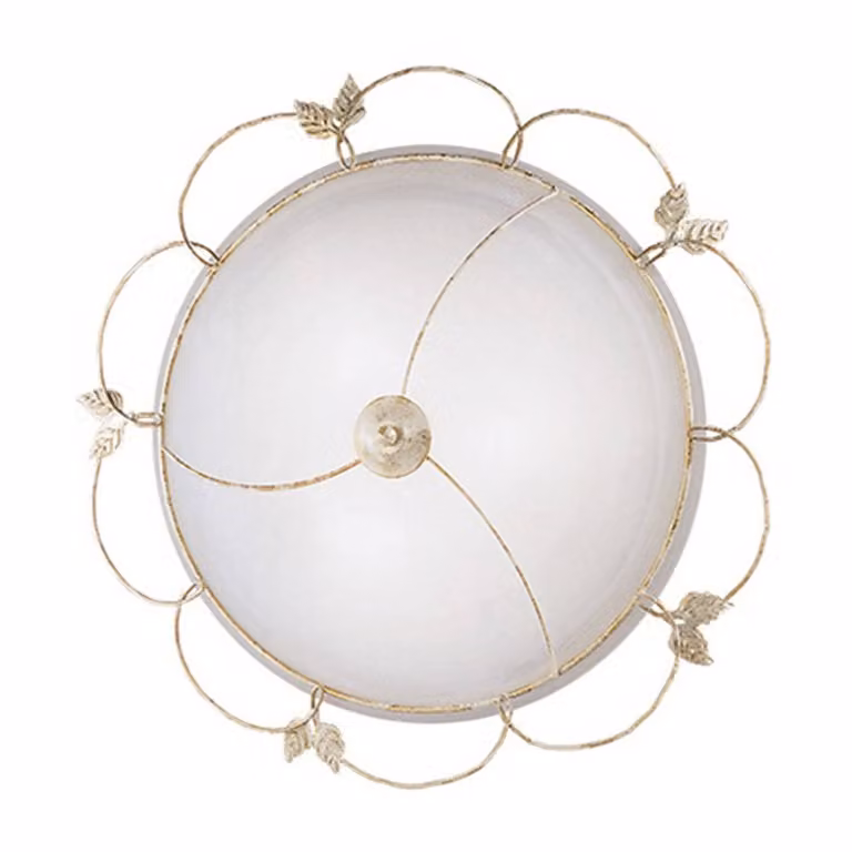 Kögl Plafoniera soffitto FLORA, dimmerabile, Bianco / Opale, Soggiorno / Sala da pranzo, Metallo, Antico, Plafoniera