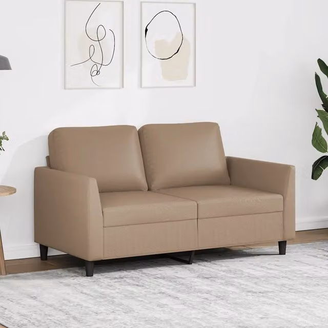 Divano a 2 Posti Cappuccino 140 cm in Similpelle 359332