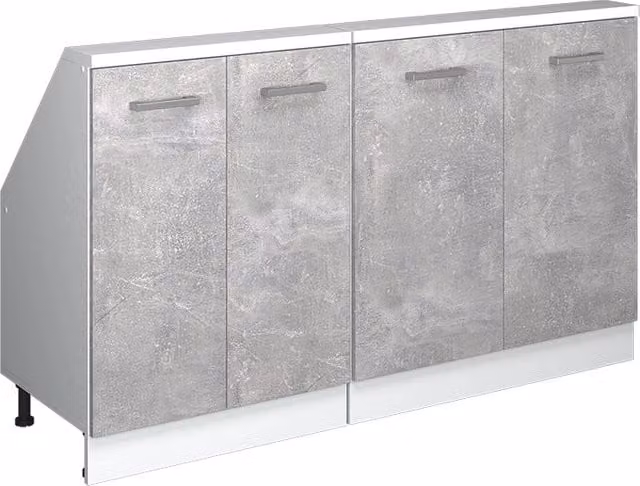 Set di mobili sottotetto Rion Calcestruzzo/Bianco Set di 2 Vicco
