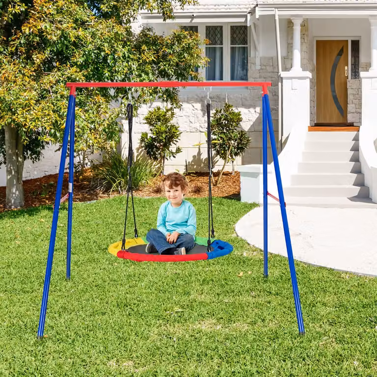 Struttura ad A extra large Costway in acciaio per altalena, supporto in metallo per interno ed esterno, Rosso
