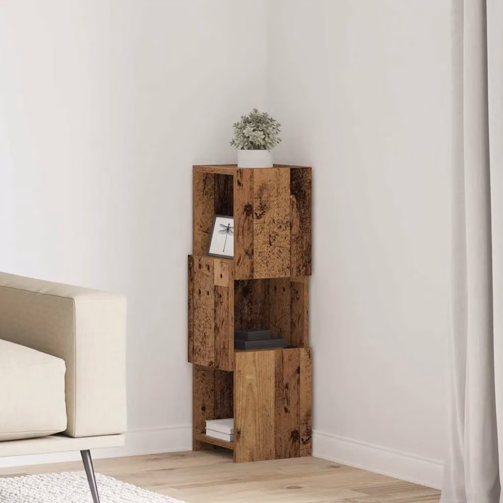 Mobile angolare vidaXL in legno ingegnerizzato color marrone L/P/H: 25,5 x 25 x 80 cm