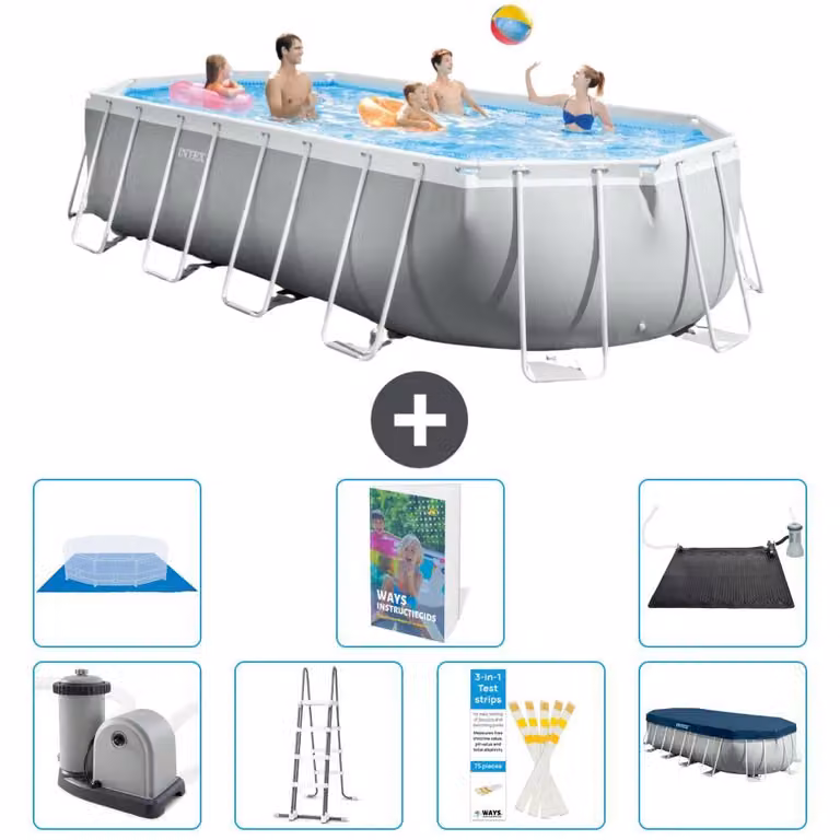 Piscina fuori terra ovale "Prism Frame" - 610x305x122 cm - 6 pezzi - Modello S562