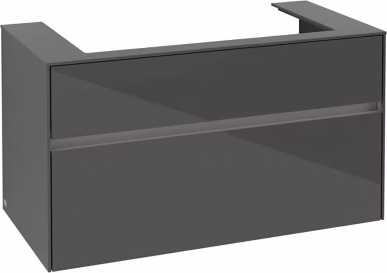 Villeroy & Boch Collaro Meuble sous-lavabo, lavabo au centre, montage mural, 2 tiroirs, avec éclairage, 1000x548x500mm, C020B0FP, C020B0FP