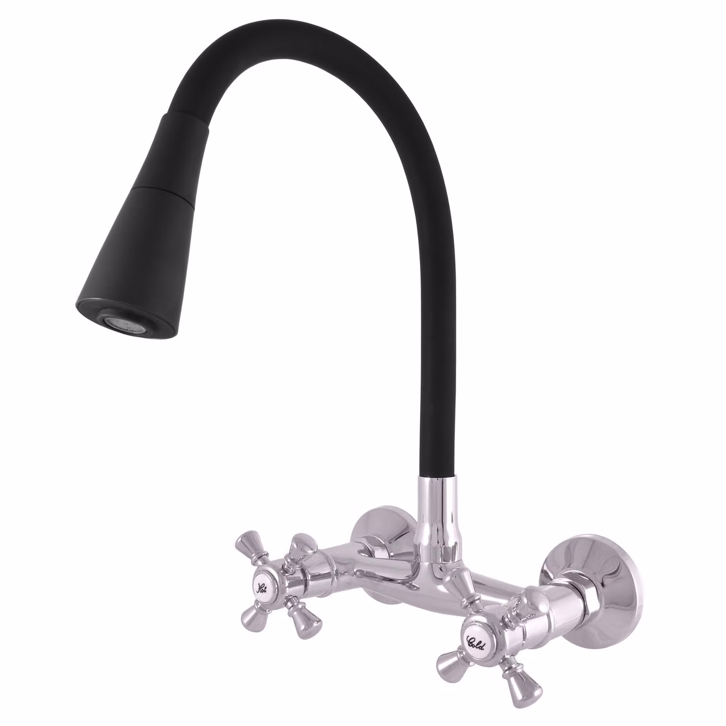 Slezák-RAV Slezák Rav MK302/13 Miscelatore per lavello con braccio flessibile con doccia Colore: cromo/nero, Dimensioni: 150 mm