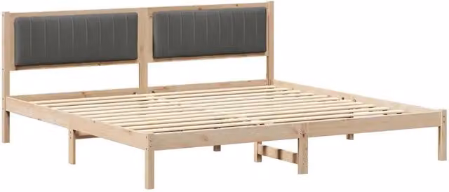 Letto matrimoniale | Letto per adulti | Struttura del letto Grigio scuro 200 x 200 cm Pino massello