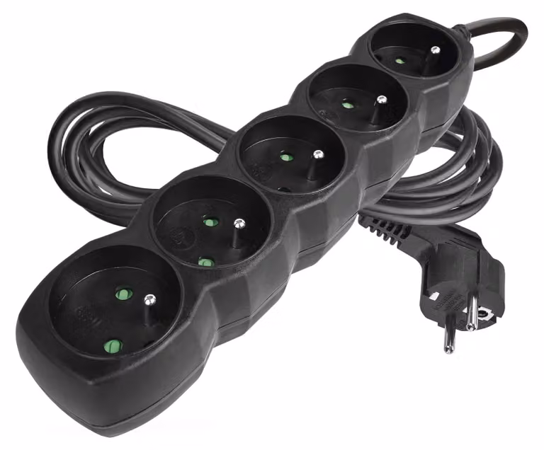 EMOS Cavo di prolunga 3 m / 5 prese / nero / PVC / 1,5 mm2, PC0513R