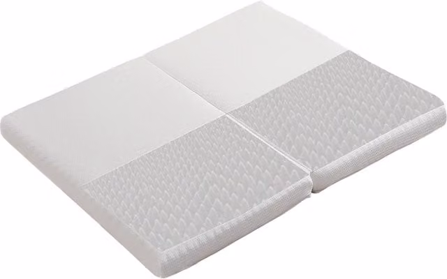 Materasso pieghevole singolo OKWISH in comfort foam bianco, L: 140 cm, P: 200 cm, H: 10 cm con rivestimento lavabile e rimovibile