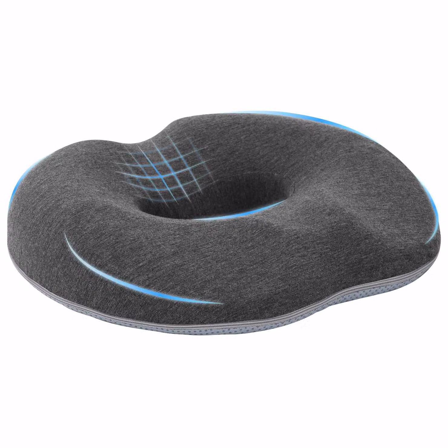 Cuscino per la seduta ergonomico in memory foam vidaXL Grigio, L 42 cm x P 36,5 cm x H 8 cm