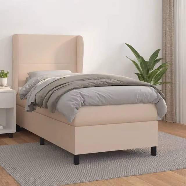 Giroletto a Molle con Materasso-Struttura Letto Cappuccino 90x190 cm Similpelle 724713