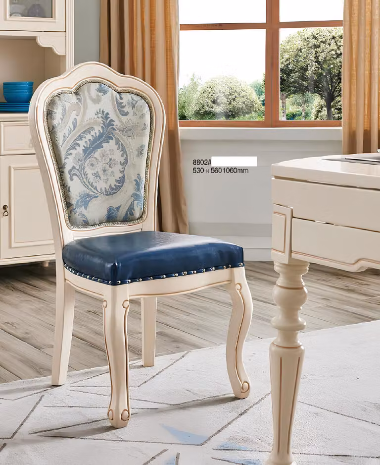 Stuhl Stühle Design Lehnstuhl Holz Polster Klassische Esszimmer Möbel Echtholz