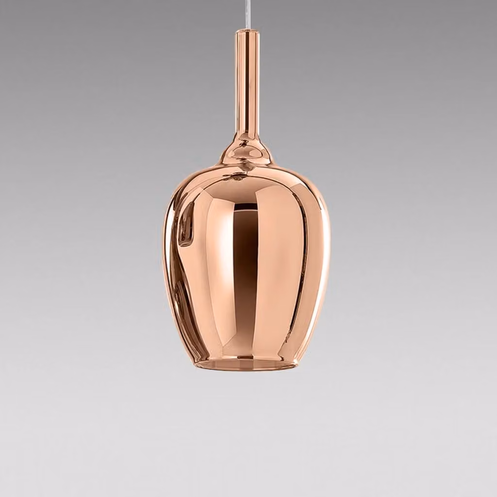 Lampada a Sospensione Gea Luce OFELIA S/10 in Rame e Vetro Borosilicato Trasparente con Attacco G9 – 2