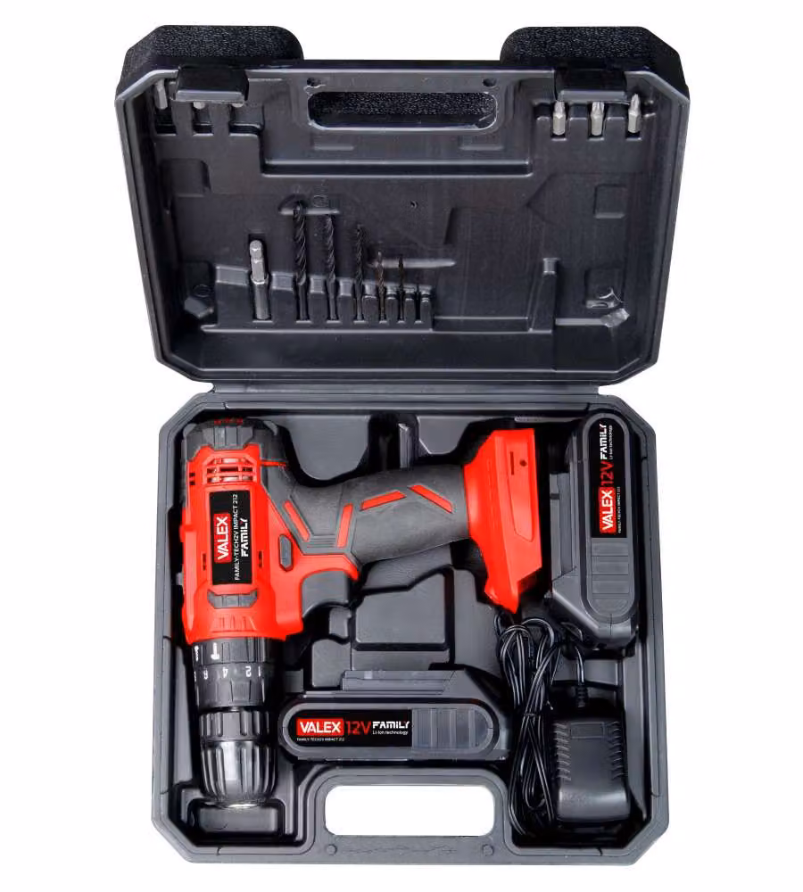 Valex Trapano Avvitatore Batteria 12V Family-Tech2V Impact 212 Compacto