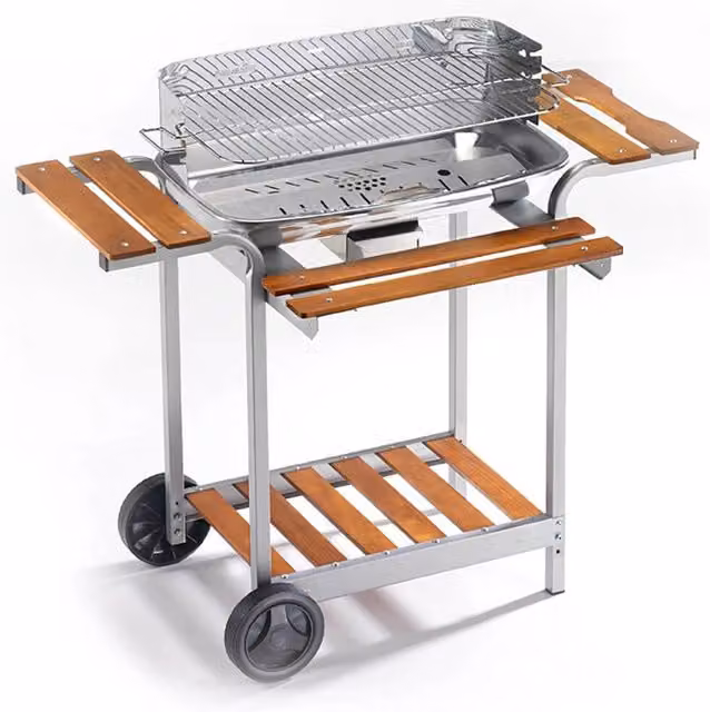Barbecue a carbone Ompagrill 60-40/Pro/C in acciaio inox color argento