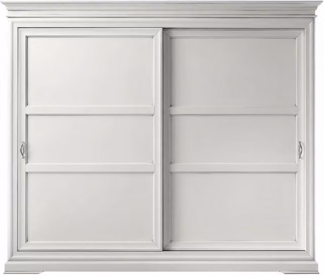 Armadio classico in legno con 2 ante scorrevoli Mobili 2G bianco L: 300 cm, P: 68 cm, H: 255 cm – 1