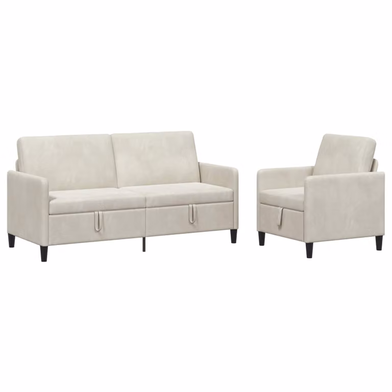 Set di divani vidaXL con contenitore a forma di L, colore beige, rivestimento in poliestere moderno per soggiorno