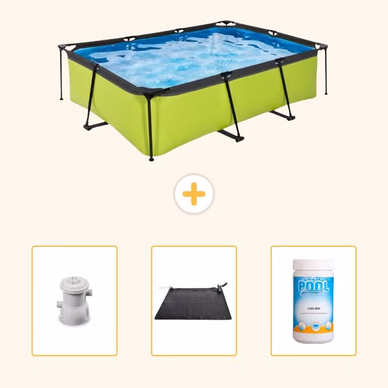 Piscina fuori terra rettangolare - 220x150x65 cm - 4 pezzi - Modello SCB80