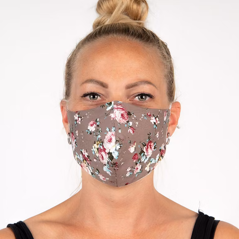 Clayre & Eef Maschera lavabile in cotone marrone