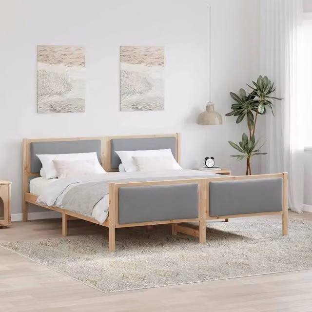 Struttura del letto Grigio chiaro 180 x 200 cm Tessuto 3394248