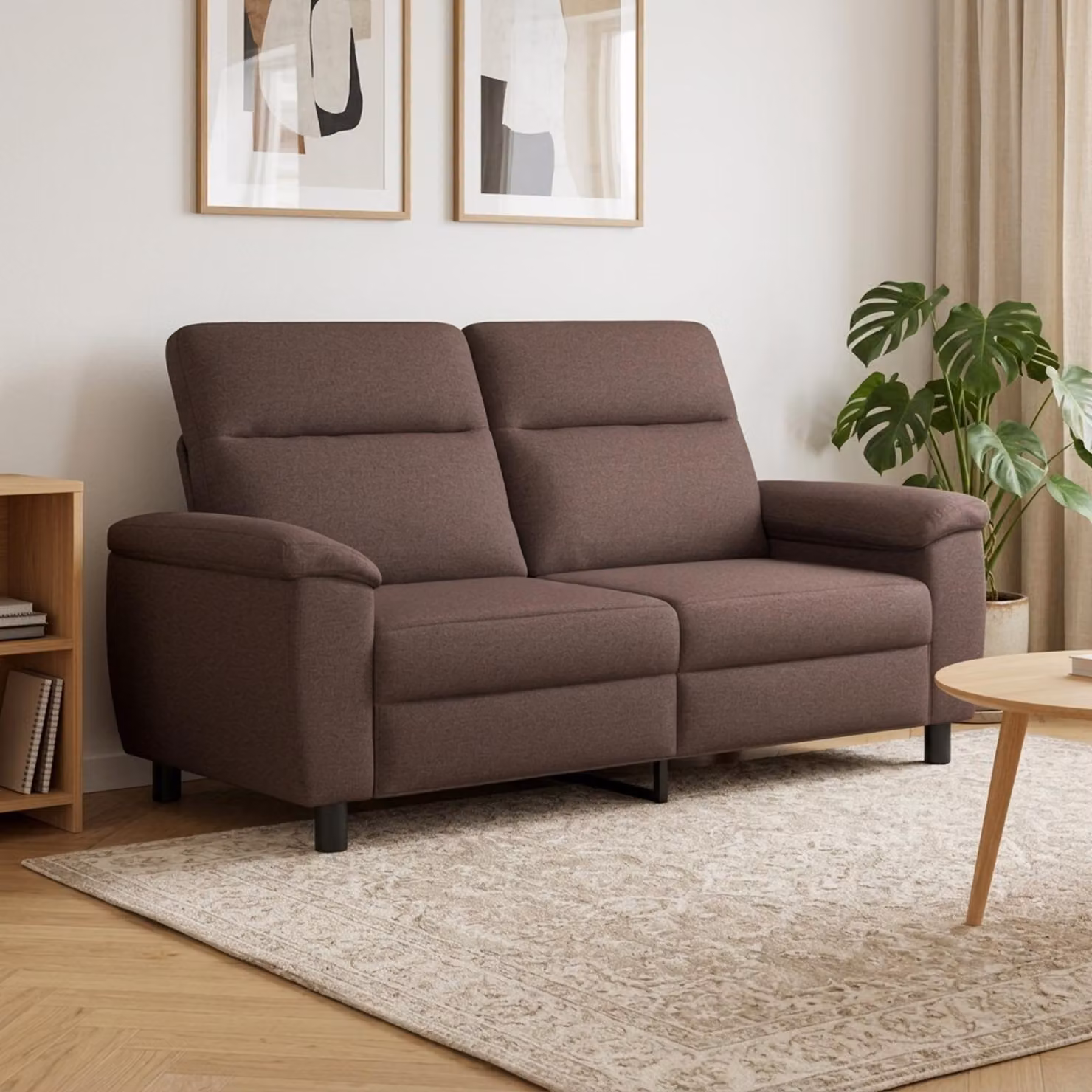 Divano moderno vidaXL in tessuto marrone e nero per soggiorno L: 178 cm, P: 90 cm, H: 95 cm