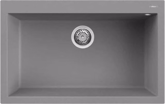 Lavello Elleci Incasso 1 vasca 79x50 Quadra 130 Metaltek Grigio Titanium LMQ13073