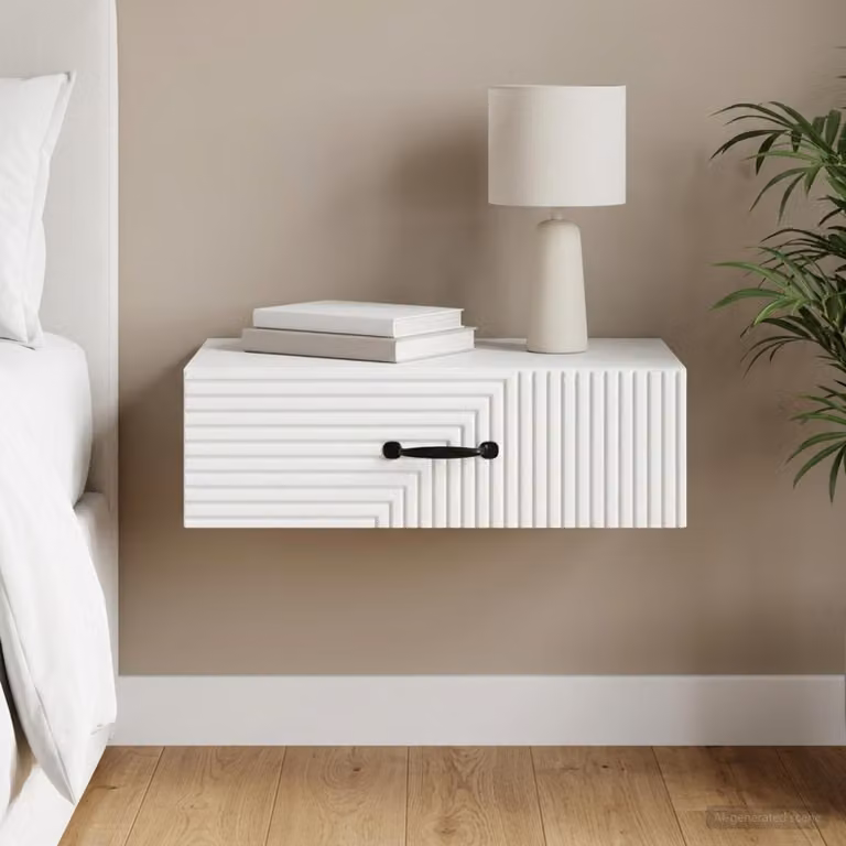 vidaXL Tavolino da parete laterale bianco in MDF, L 59 cm x P 34,5 cm x H 17 cm