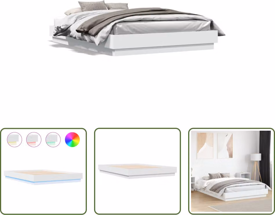 The Living Store Rete con LED Bianco 150x200 cm