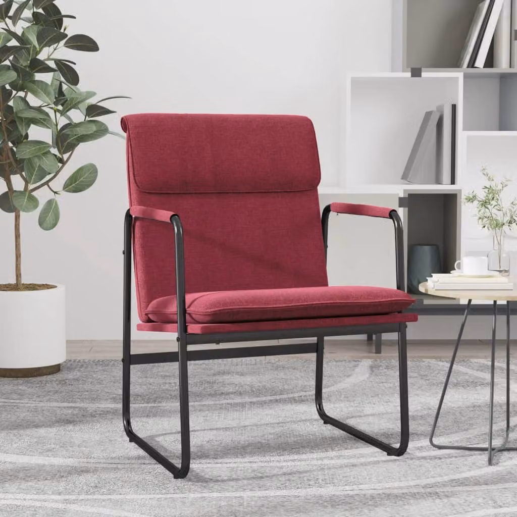 Maison Exclusive - Poltrona relax, colore bordeaux, 55x64x80 cm, rivestita in tessuto