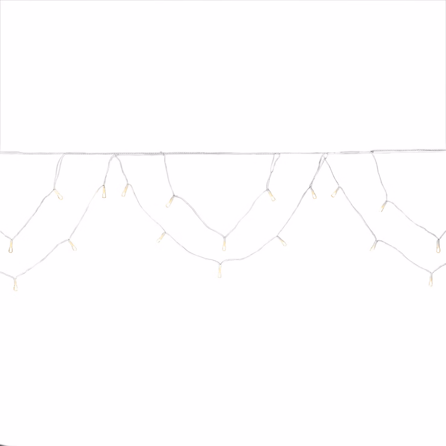 Catena luminosa a LED per grondaie Konstsmide, forma ad arco, 200 diodi color ambra, trasformatore per esterni da 24 V, cavo bianco - 2738-802
