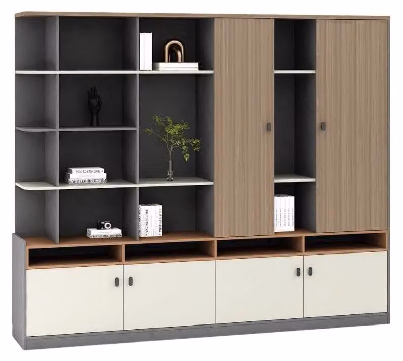 Mobili da ufficio - Armadio da ufficio moderno in legno per documenti - Design - Grigio