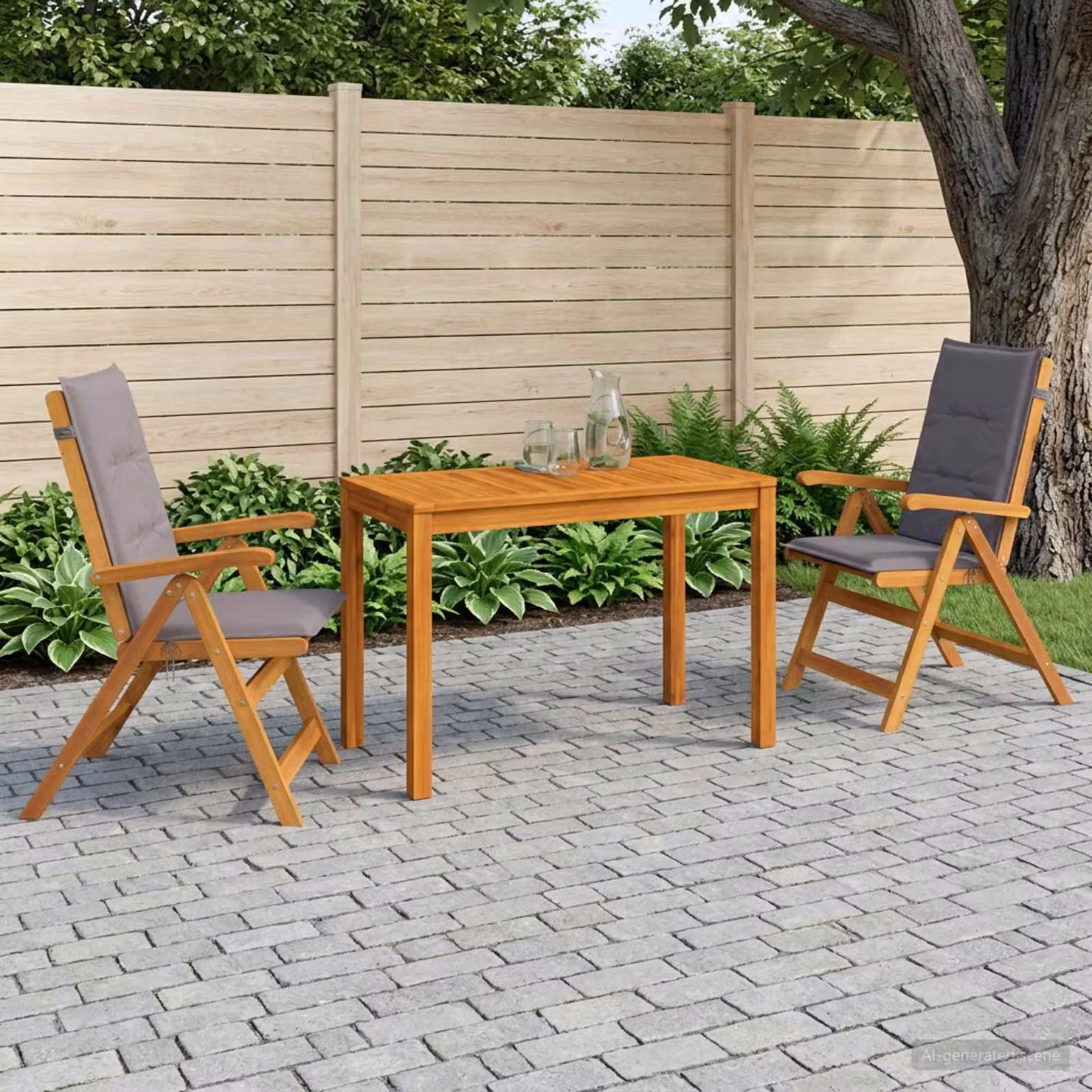 Set da pranzo da giardino vidaXL in legno di acacia massello naturale marrone